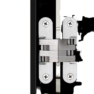 مفصلات باب مخفية حديثة من الفولاذ المقاوم للصدأ سبائك الزنك معدنية قابلة للتعديل مع تشطيب من الساتان للحمام للفنادق - Product Image 1