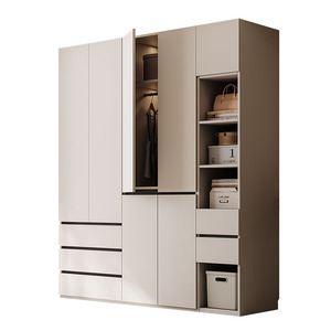Armoire moderne et pratique en <span class=keywords><strong>OSB</strong></span> avec portes sectionnelles à charnières pour chambre à coucher, produit fini, rangement spacieux pour usage domestique - Product Image 1