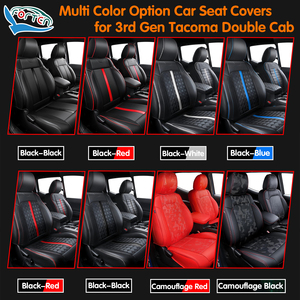 Housses de siège en cuir complètes pour Tacoma 3ème génération 2016-2023 Housses de siège de voiture Double cabine SR5 TRD OffRoad Sport Housses de siège universelles - Product Image 2