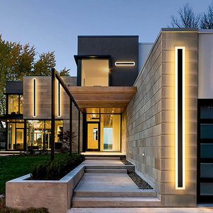 Lámpara de Pared para Exteriores, Impermeable IP65, AC85-265V, Moderna, LED, Tira Larga, para Iluminación de Porche Delantero y Jardín, Venta al Por Mayor - Product Image 1