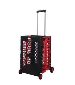 Vente en gros Boîte de rangement pour camping en plein air <span class=keywords><strong>Chariot</strong></span> de courses en plastique évidé <span class=keywords><strong>Chariot</strong></span> pliable à 4 roues roulant utilitaire pliable - Product Image 1