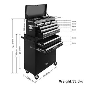 8-Gaveta Heavy Duty Auto Repair Roller Cabinet Premium Ferro Ferramenta Peito para Armazenamento Customizável OEM Suporte - Product Image 2