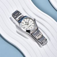 Jam Tangan Mekanik Pria BENYAR Binya Baru Sederhana Bergaya Dial 40mm Tampilan Tanggal Jarum Bercahaya Baja Tahan Karat Tahan Air 50m