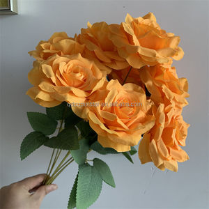 B-513 Flores Artificiales en Oferta, <span class=keywords><strong>Rosas</strong></span> Naranjas, <span class=keywords><strong>Ramo</strong></span> de <span class=keywords><strong>Rosas</strong></span> Artificiales, Flores Decorativas, <span class=keywords><strong>Rosas</strong></span>, Compra al por Mayor, Decoración del Hogar, Flores Falsas - Product Image 2