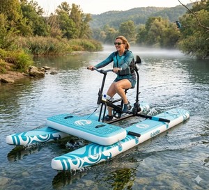 Aufblasbares Tret-Wasserfahrrad aus PVC und Aluminium, schwimmendes Hydro-Bike für Erwachsene, See- und Meeresfreizeitfahrrad - Product Image 4
