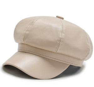 Casquette octogonale en PU, casquette Ivy, béret pour femme, vente en gros, qualité supérieure, classique, pas cher, réglable, en cuir, multicolore ou personnalisable - Product Image 2