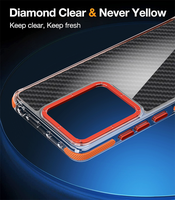 Nouveau boîtier de téléphone en fibre de carbone acrylique antichoc avec support de bague de caméra pour Xiaomi redmi note 13 pro 5g