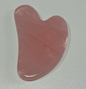 100% Natural Pink <b>Jade</b> Heart Shape Rose Quartz Guasha Board - Product Image 2