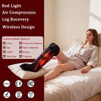 Luftkompressions-Beinmassagegerät 660nm 850nm Rotlicht 5-Kammer-Wärme-Vibrations-Akku-Stiefel für Tägliche Beinpflege