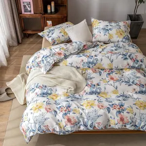 2024 Modern King Size Bed Sheet New Design Patterned Bed Sheets Pastoral Style Quilt Bedding Set