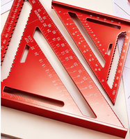 Règle triangulaire de charpentier en alliage d'aluminium de 12 pouces, outil triangulaire à 45/90 degrés, règle à angle droit, outils de mesure pour la menuiserie