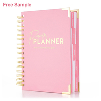 2022 Planner Agenda Custom 2022 A5 Pink Spiral Weekly Manifestation Goal Journal Planner Agenda Notebook For Gift