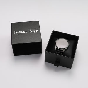 Estuche de lujo negro mate individual para reloj con cajón, de alta calidad, con logotipo personalizado, para regalo - Product Image 1