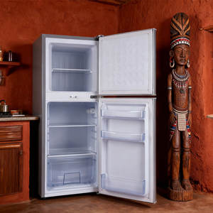 Réfrigérateur solaire DC/AC en acier inoxydable 118L <span class=keywords><strong>pas</strong></span> <span class=keywords><strong>cher</strong></span>, double porte, congélateur vertical, réfrigérateur inférieur avec poignée - Product Image 3