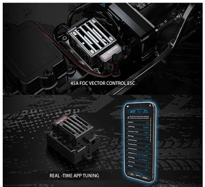 MJX H12Y H12Y + 4WD Радиоуправляемый гусеничный 1:12 масштаб 4x4 Электрический Регулируемый ESC управление приложением алюминиевый сплав металлический сервопривод масляный шок двойные шины - Product Image 5