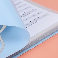 Porte-documents A4 multi-pages avec pages intérieures transparentes pour partitions musicales et partitions de piano modifiables, non réfléchissantes