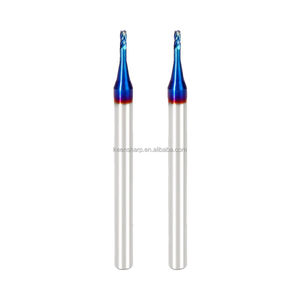 0.1mm 0.2mm 0.3mm 0.5mm 0.6mm <span class=keywords><strong>Micro</strong></span> fraise en bout avec embout CNC 2 cannelures Hrc55 Hrc65 Hrc60 carbure <span class=keywords><strong>Micro</strong></span> boule nez fraise en bout plat - Product Image 1