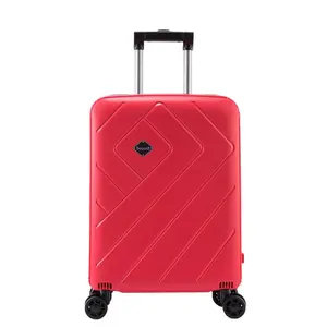 PP material high quality 3 PCS luggage sets fashion style suitcase TSA Lock carry on luggage with wheels