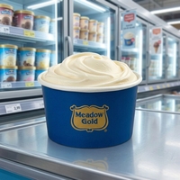 Gobelet en papier jetable écologique de qualité alimentaire pour crème glacée, à paroi simple, avec logo personnalisé imprimé, 3oz, 4oz, 12oz, avec couvercle en PS et cuillère