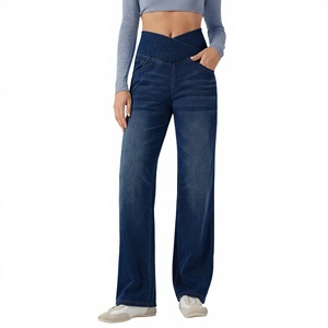 Jean taille haute colombien pour femme, effet push-up, contrôle du ventre, en denim - Product Image 1