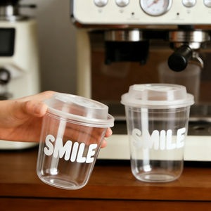 Bicchieri di Plastica a Forma di U per Asporto, Logo Personalizzato, Bicchieri Monouso in PET per Bevande Fredde - Product Image 1