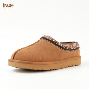 Bottes <span class=keywords><strong>de</strong></span> neige d'hiver décontractées pour hommes Double face en <span class=keywords><strong>peau</strong></span> <span class=keywords><strong>de</strong></span> <span class=keywords><strong>mouton</strong></span> en cuir <span class=keywords><strong>de</strong></span> <span class=keywords><strong>mouton</strong></span> laine doublée <span class=keywords><strong>de</strong></span> fourrure douce imperméable thermique chaussures chaudes ethniques - Product Image 3