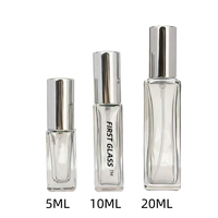 Flacons de parfum carrés rechargeables en verre transparent ou gris de 5 ml, 10 ml, 20 ml – Contenants cosmétiques portables