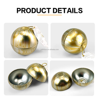 Boîte en métal décorative JYB personnalisée avec design pomme doré, ensemble de boîtes de rangement pour bougies et bonbons, emballage cadeau de Noël