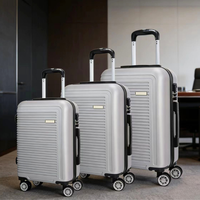 Ensemble de 3 valises, valises à roulettes rigides pour voyageurs, légères et durables, en ABS