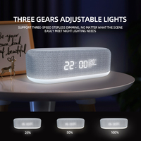 Reloj de tiempo del mejor vendedor, cargador inalámbrico, reloj LED, cargador de teléfono inalámbrico multifunción con altavoz, reloj despertador