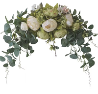 Décoration murale en soie faite à la main pour Saint-Valentin : fleur artificielle, arche, pendentif pour moulure de porte, miroir ou table d'entrée