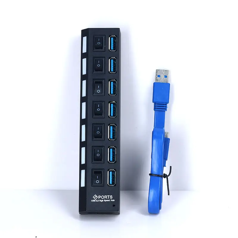 공장 공급 7 포트 USB 3.0 데스크탑 PC 노트북 어댑터 전원 durabe USB 허브에 적합