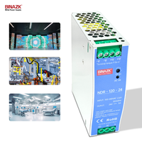 Alimentation électrique sur rail DIN BINA en métal argenté 120W 24V NDR-120-24 pour l'automatisation industrielle
