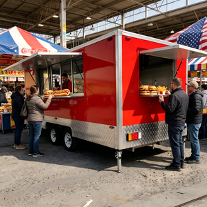 Remorque <span class=keywords><strong>de</strong></span> restauration personnalisable entièrement équipée, cuisine mobile commerciale pour hot-dogs, hamburgers, frites - Product Image 3