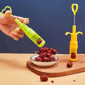 Cherry Pits <b>Red</b> <b>Date</b> Pitting Device Kitchen Pit Separator Fruit Slicer Knife Tools Push Type Quick Core Remover - Product Image 2