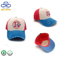 Cappellini da Baseball Lavati in Tre Tonalità Rosso Beige Blu con Logo Personalizzato per Uso Casual, Vendita all'Ingrosso