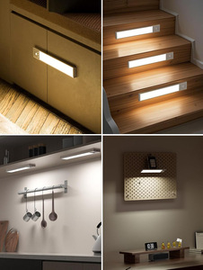 Huigu Human Body <strong>Sensor</strong> Led Cabinet <strong>Light</strong> Aluminium Base Kitchen <strong>Lights</strong> Magnetic Installation Dimming <strong>Lights</strong> 3 Color Change Lamp - Product Image 2