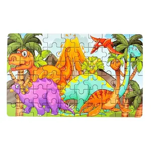 2023 nouveau produit en bois 60 pièces boîte de fer puzzle enfants apprentissage éducatif précoce puzzles jouets pour enfants garçons et filles