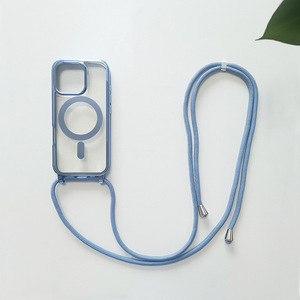 <span class=keywords><strong>Coque</strong></span> <span class=keywords><strong>de</strong></span> <span class=keywords><strong>téléphone</strong></span> transparente <span class=keywords><strong>de</strong></span> luxe <span class=keywords><strong>personnalisée</strong></span> pour iPhone 15 16 13 en matériau PC avec cordon et étui magnétique pour <span class=keywords><strong>téléphone</strong></span> portable - Product Image 4