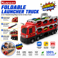 KZHM Ensemble de voitures miniatures en métal, jouets éducatifs STEM pour enfants, grand camion pliable, piste de 207 cm, véhicule jouet à friction pour enfants