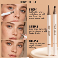 Crayon anti-taches waterproof double embout avec tampon pour dessin de taches de rousseur et grains de beauté, protection solaire minérale, logo personnalisé, marque privée, usine de maquillage