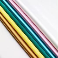 Prix Usine Avantageux 100% Polyester Tissu Satin Brillant Couleur Pure Extensible avec Spandex Simulant la Soie pour Vêtements et Robes