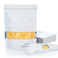 Pochette alimentaire personnalisée noire mate avec fenêtre transparente, refermable, en plastique, pour emballage alimentaire, imprimée, type stand-up