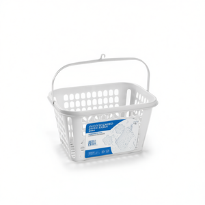 Plastic Laundry Basket White With Handle For Storage And Transport - Product Image 2