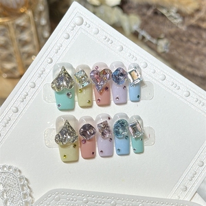 <span class=keywords><strong>Uñas</strong></span> Postizas de Acrílico de Lujo <span class=keywords><strong>con</strong></span> Diseño de Corazón, Hechas a Mano, de Alta Calidad, Venta al Por Mayor - Product Image 2