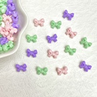 Perles en acrylique couleur unie 10 mm, motif chat mignon et petit nœud, pour breloques de téléphone DIY et accessoires de bracelet