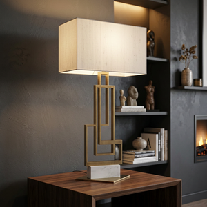 Lámpara de Mesa Moderna Minimalista de Aluminio con Pantalla Redonda de Lino Blanco Hueso, LED Blanco Cálido de 3500K, Ecológica y Cuidadora de la Vista, para Dormitorio - Product Image 2