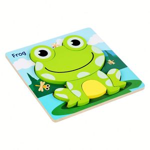 Nouveaux jeux éducatifs en bois 2026, jouets d'apprentissage Montessori pour enfants, puzzle 3D animaux de dessin animé pour enfants unisexes - Product Image 1