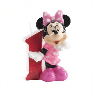 Vela de Cumpleaños de Minnie Mouse Número 1, Diseño de Puntos Rosas, 7 cm, Decoración para Fiestas - Product Image 2