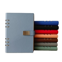 Carnet de notes professionnel transfrontalier A5/A6 en similicuir, 6 trous, personnalisé, en PU, avec bords huilés, logo imprimé, 100 feuilles, promotionnel